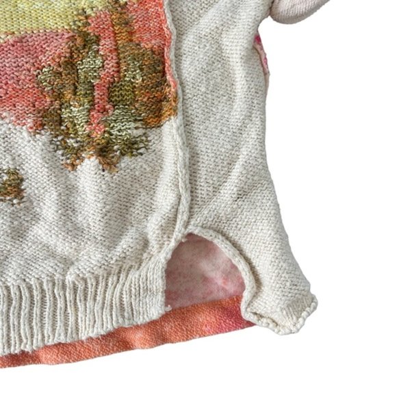 Pilcro Anthropologie Intarsia Sweater Tee Desert Cactus Scenery Knit Print Boho - Picture 3 of 9